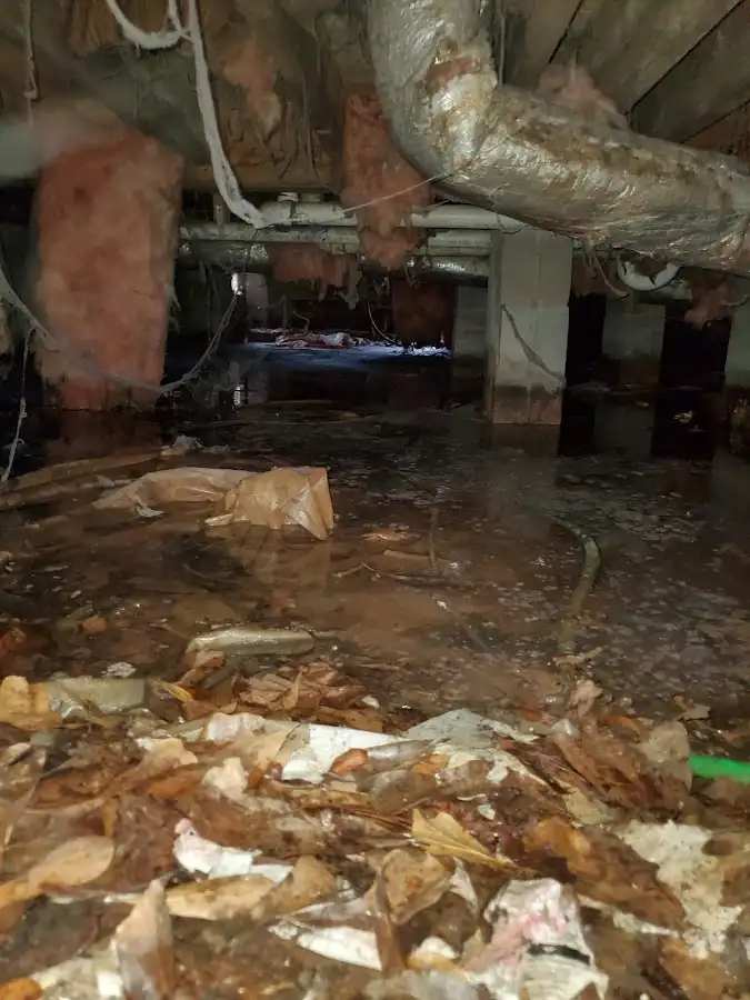 Crawl space flood assessment for Commercial Water Damage Restoration in Lemoore Station